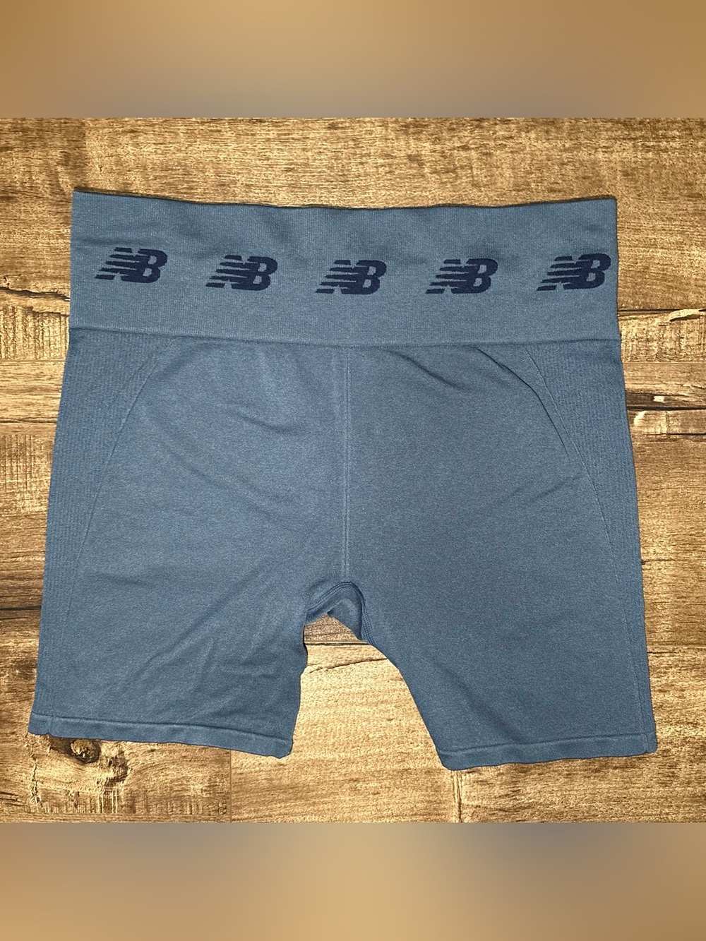 New Balance Blue Women’s Bike Shorts with Branded Waistband